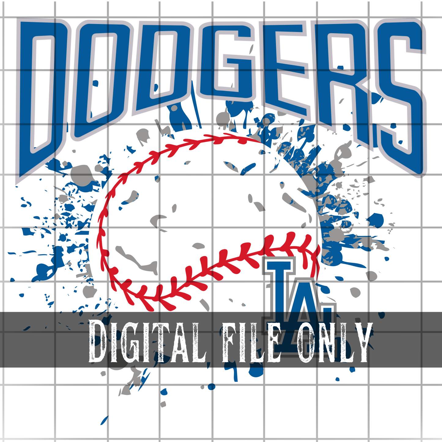 Los Angeles D Splatter Baseball -Digital