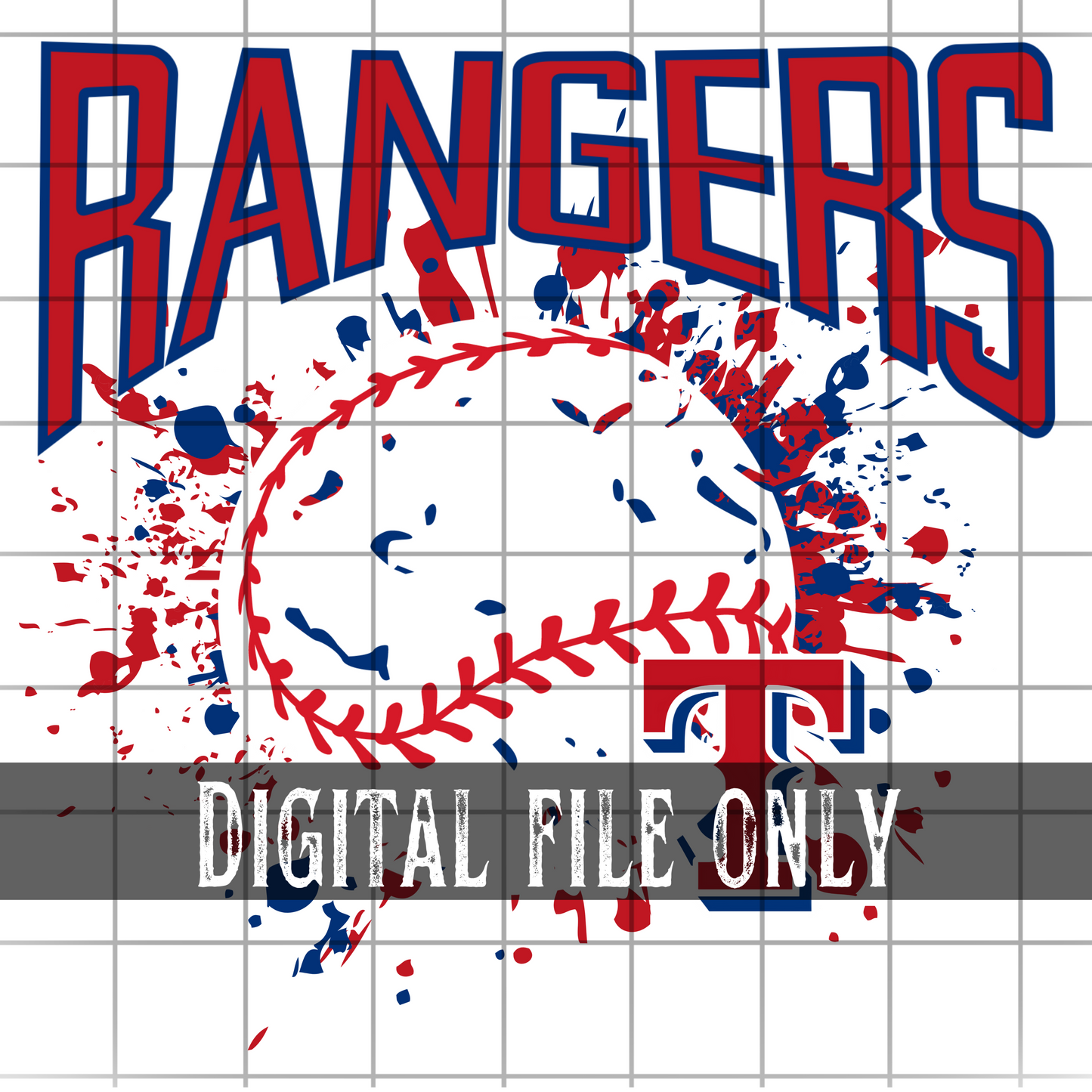 Texas Splatter Baseball -Digital