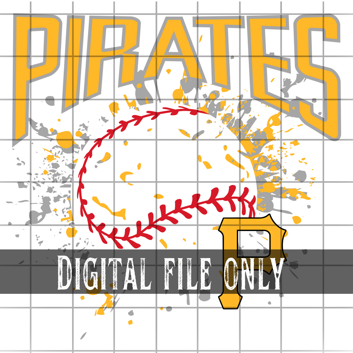 Pittsburgh Splatter Baseball -Digital