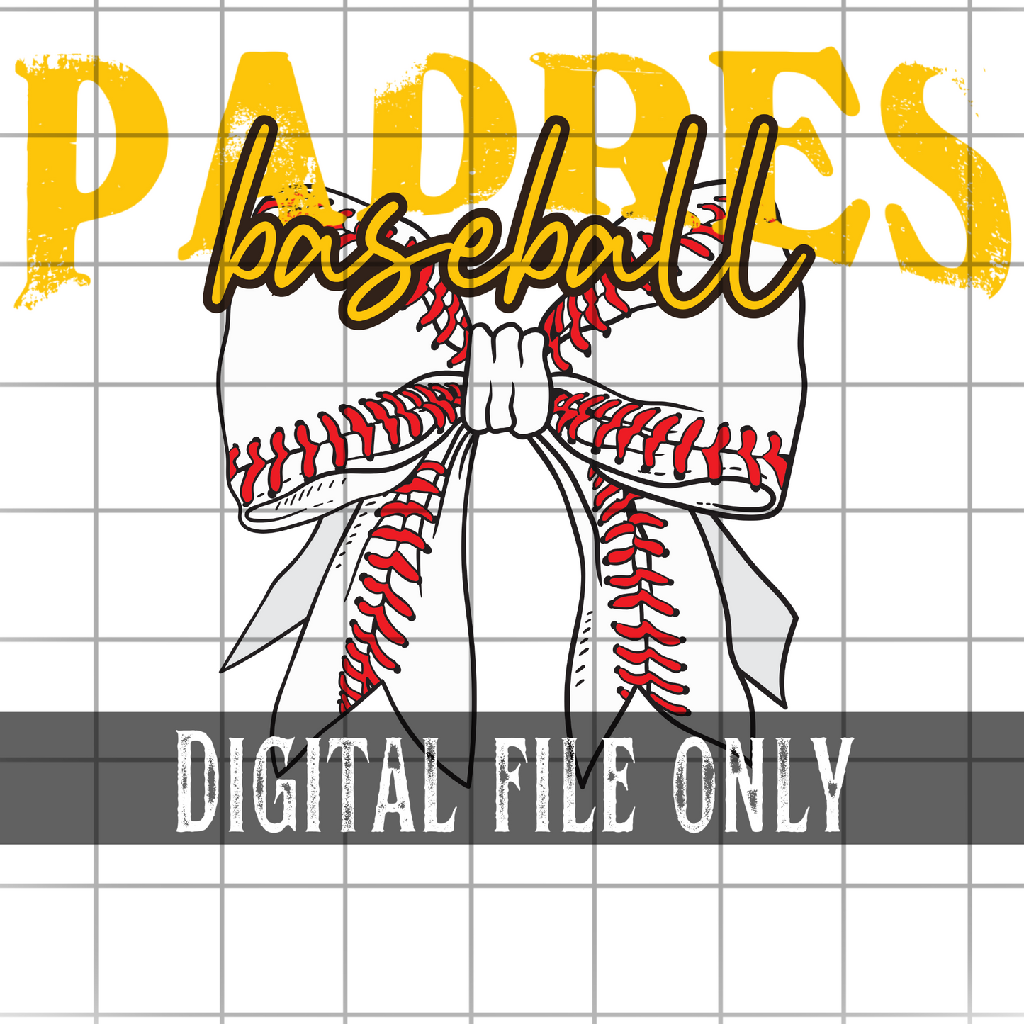 San Diego Baseball Bow -Digital