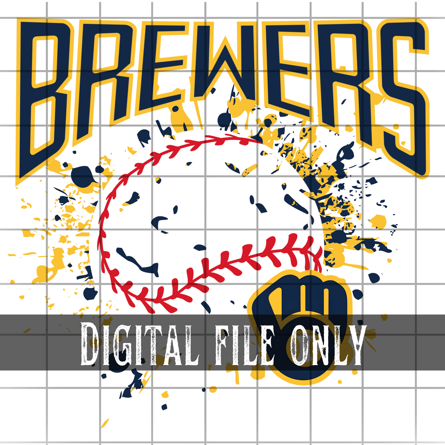 Milwaukee Splatter Baseball -Digital
