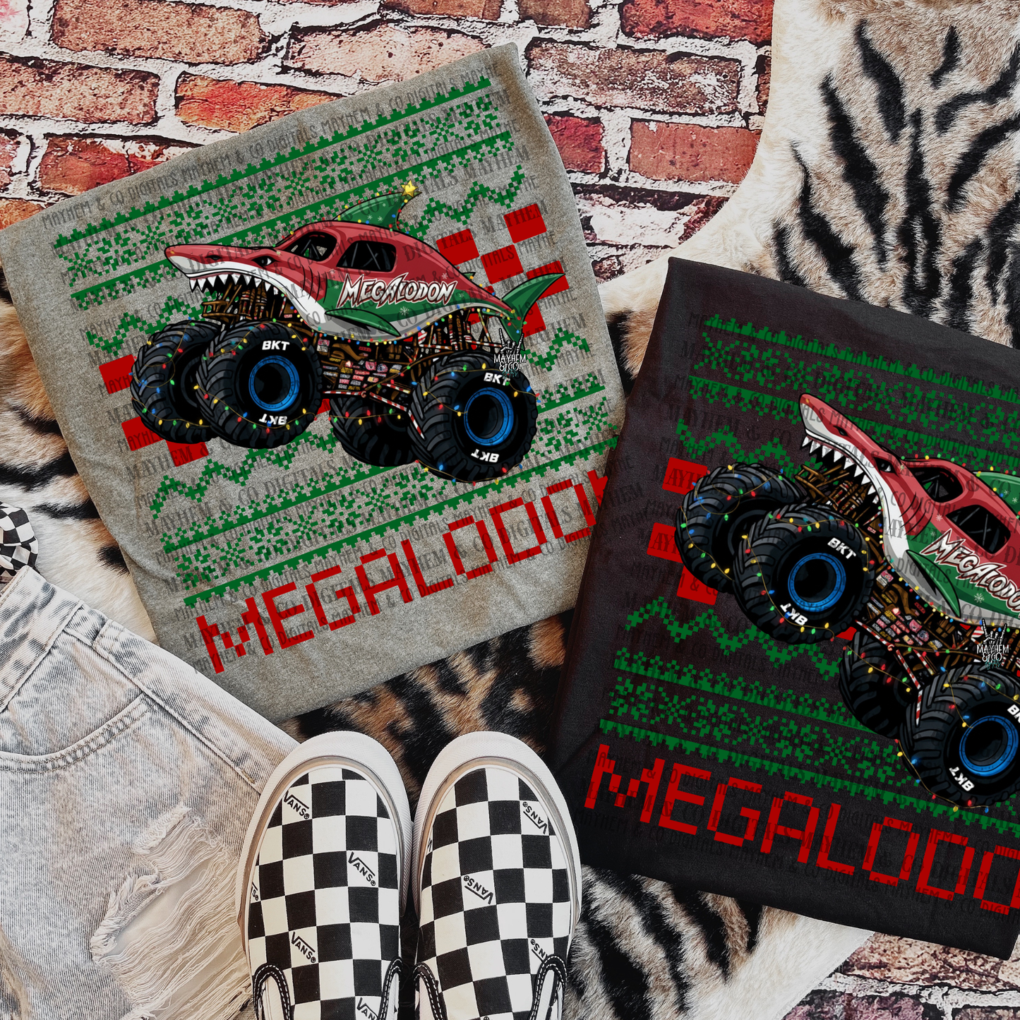 Megalodon Ugly Christmas Festive - Digital