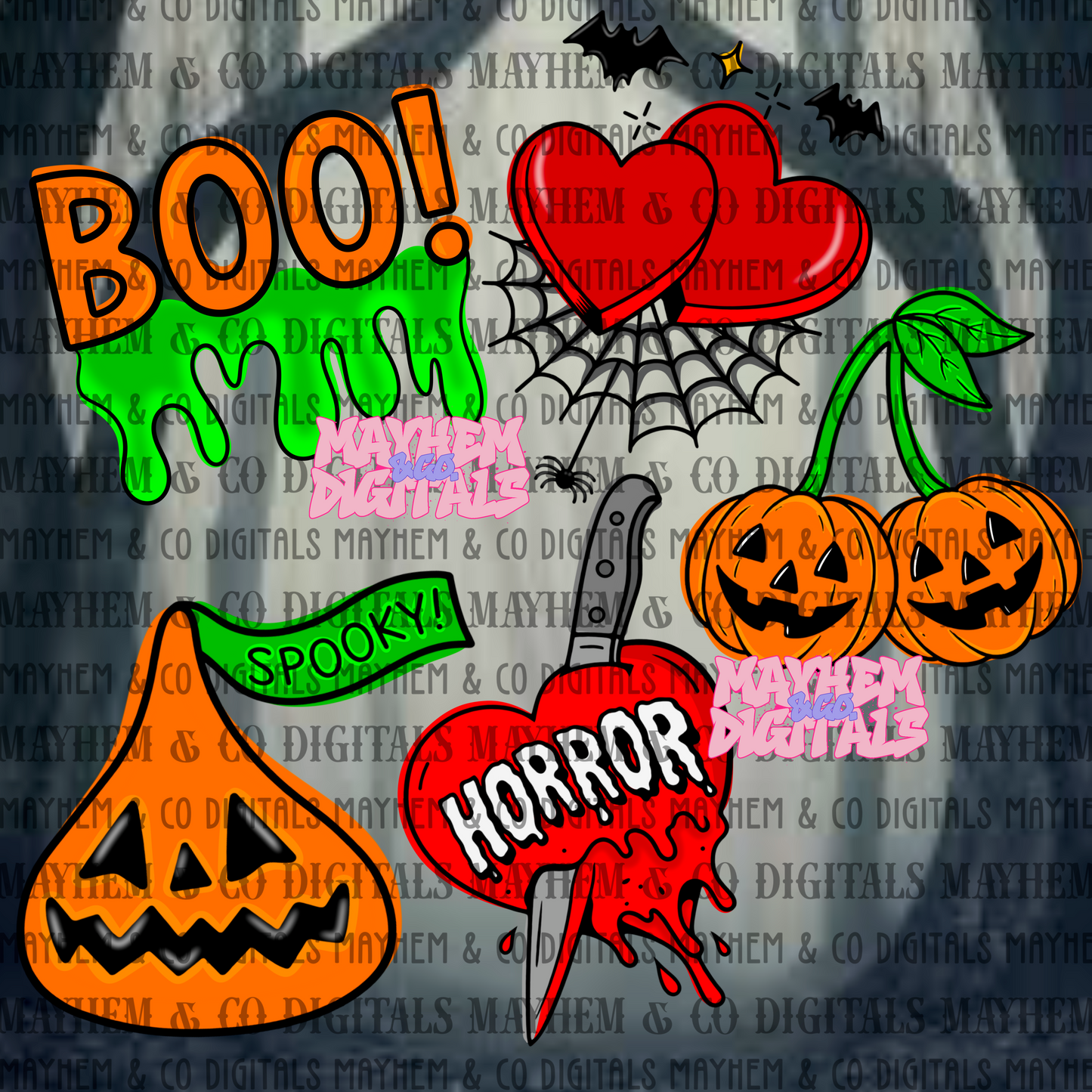 Spooky Clipart bundle - 5 PNG’s