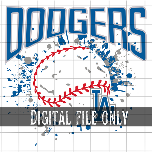 Los Angeles D Splatter Baseball -Digital