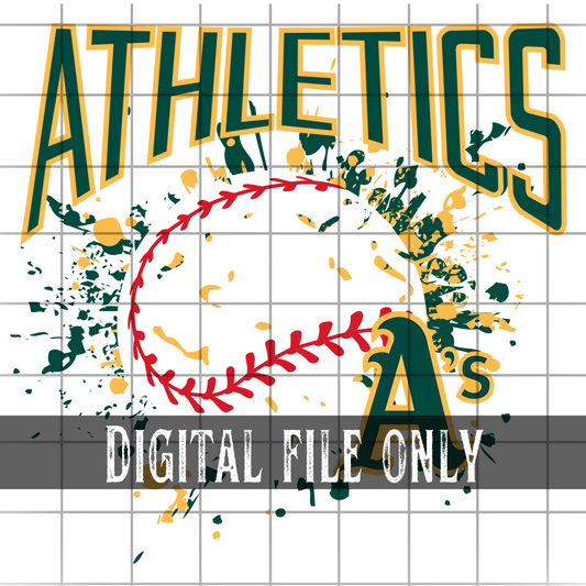 Athletics Splatter  Baseball -Digital