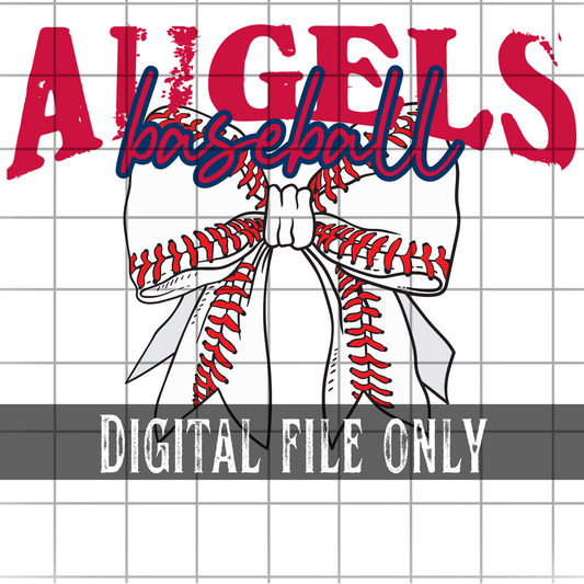 Los Angeles A Baseball Bow -Digital
