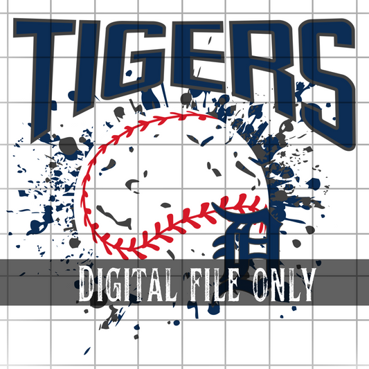 Detroit Splatter Baseball -Digital