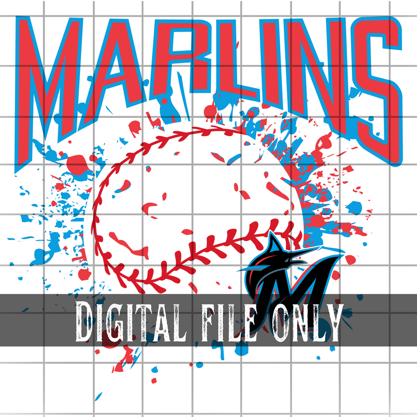 Miami Splatter Baseball -Digital