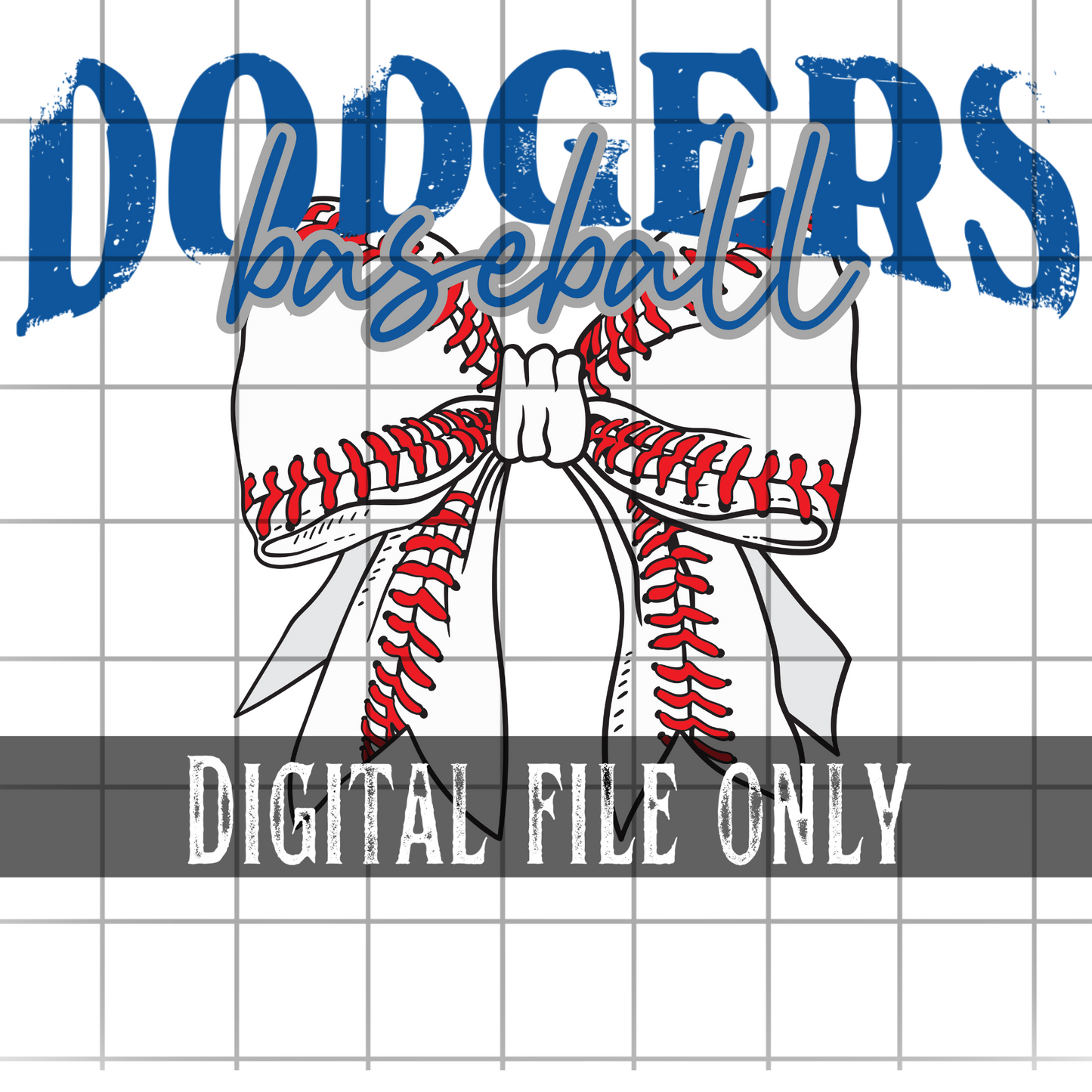 Los Angeles D Baseball Bow -Digital