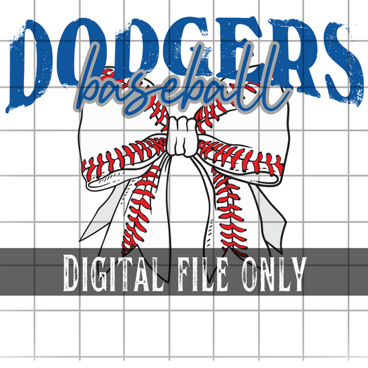 Los Angeles D Baseball Bow -Digital