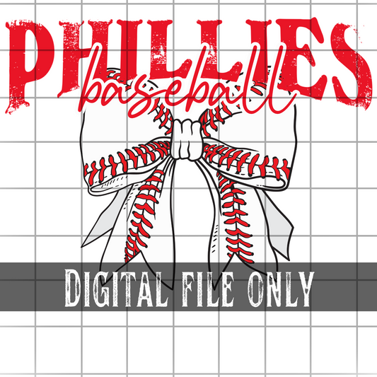 Philadelphia Baseball Bow -Digital