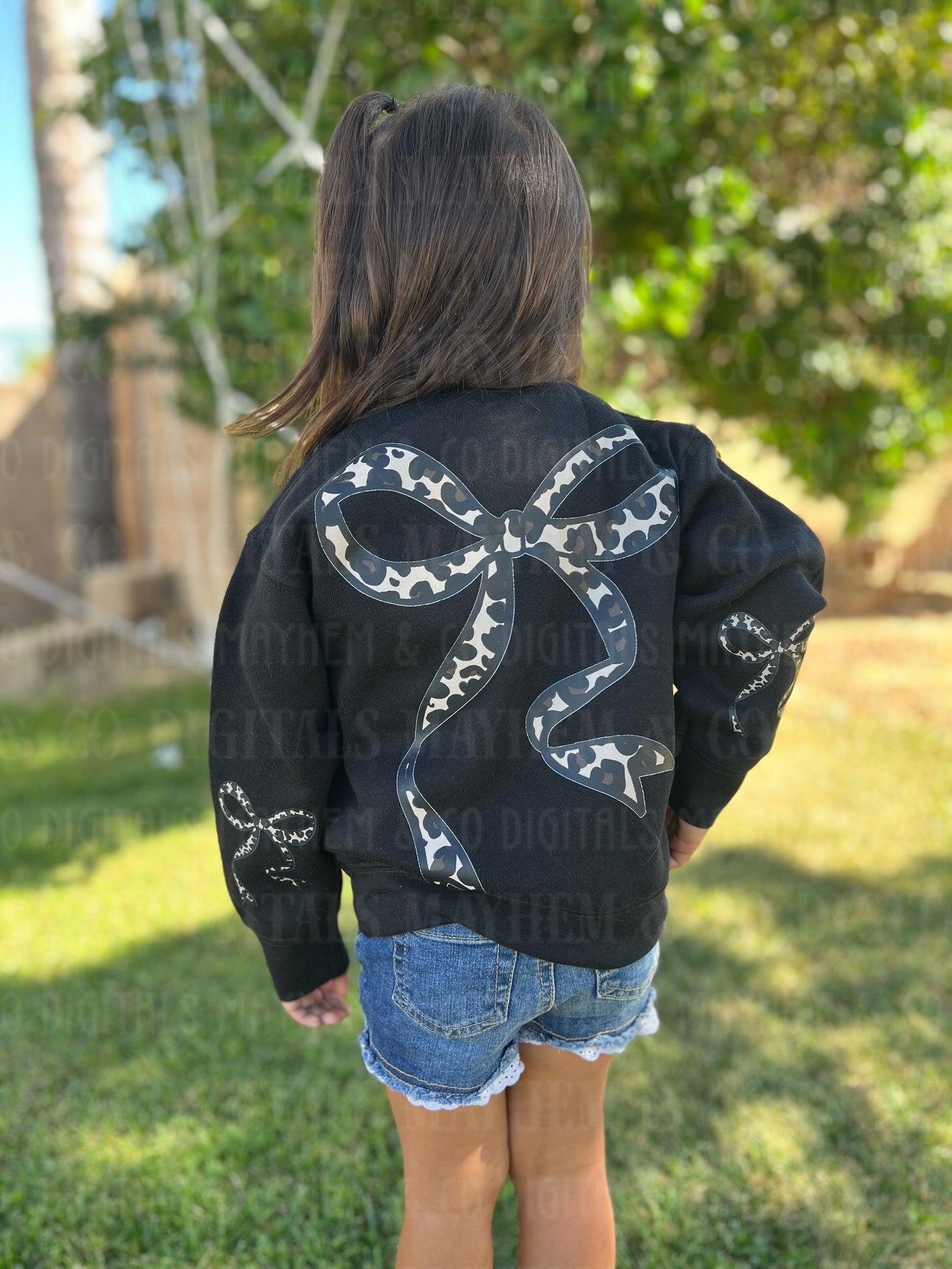 Bow Hoodies (Leopard)- Youth