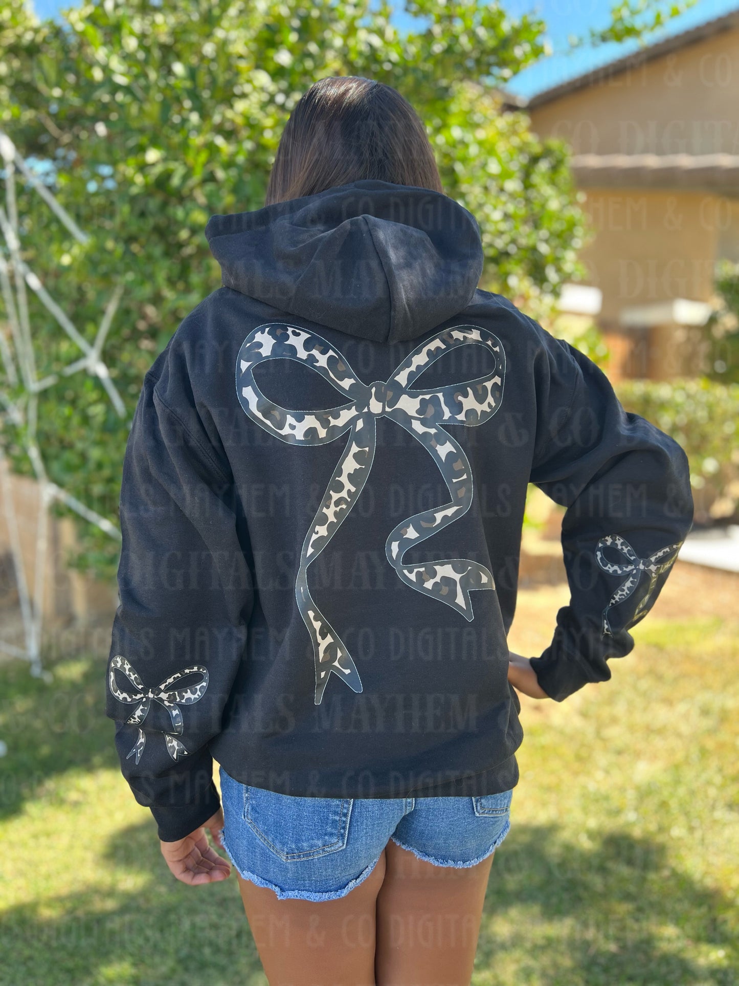 Bow Hoodies (Leopard)- Youth