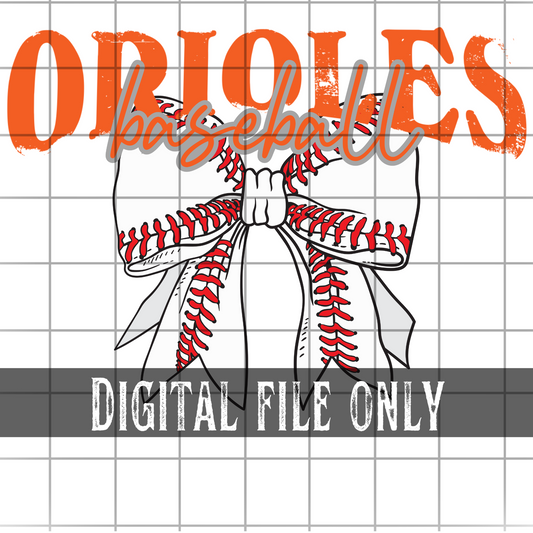 Baltimore Baseball Bow -Digital