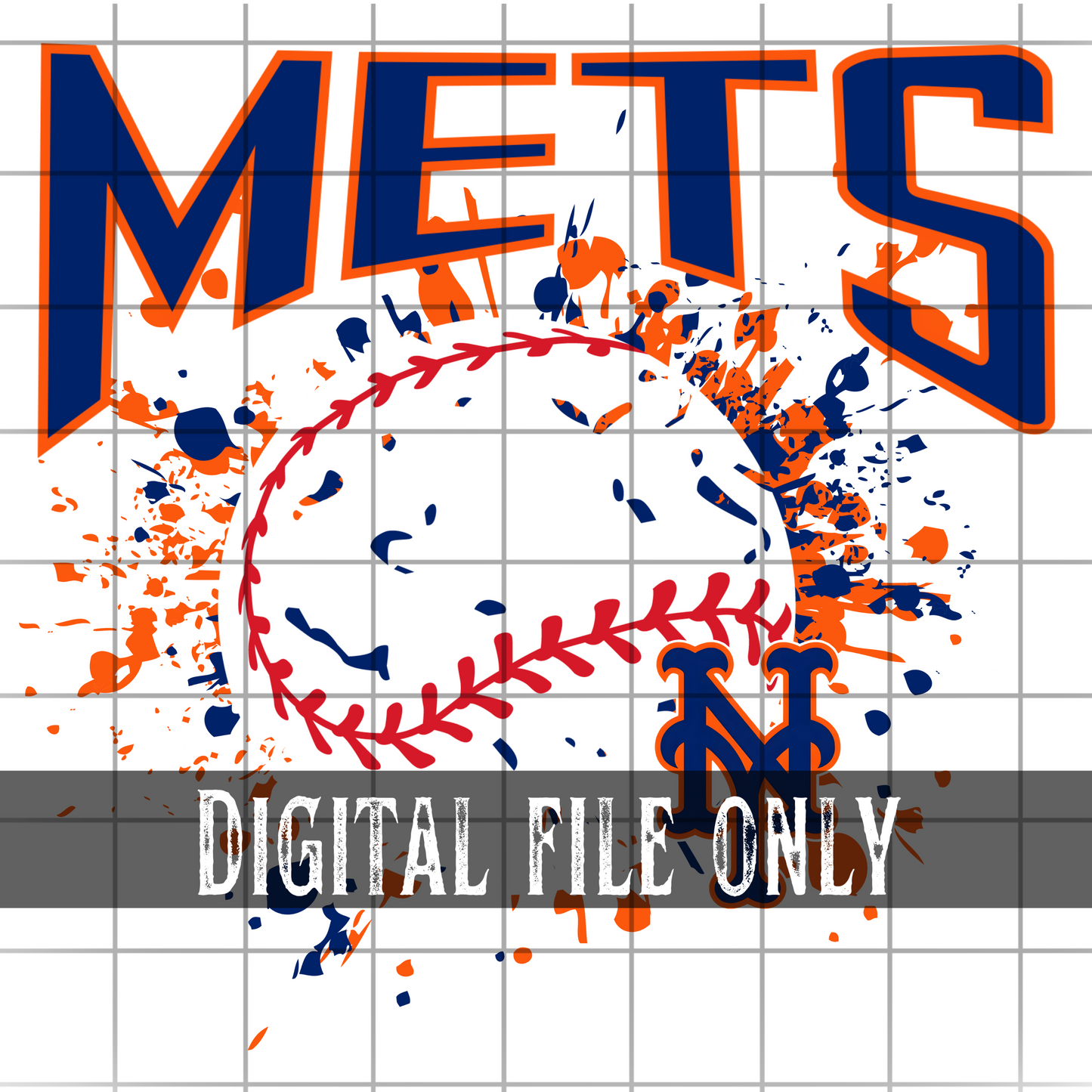 New York M Splatter Baseball -Digital