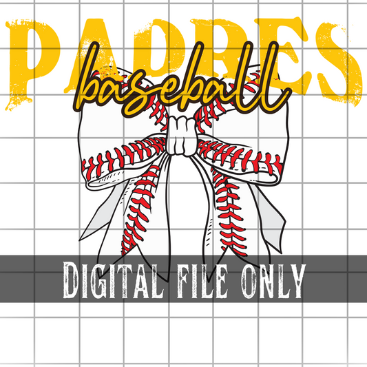San Diego Baseball Bow -Digital