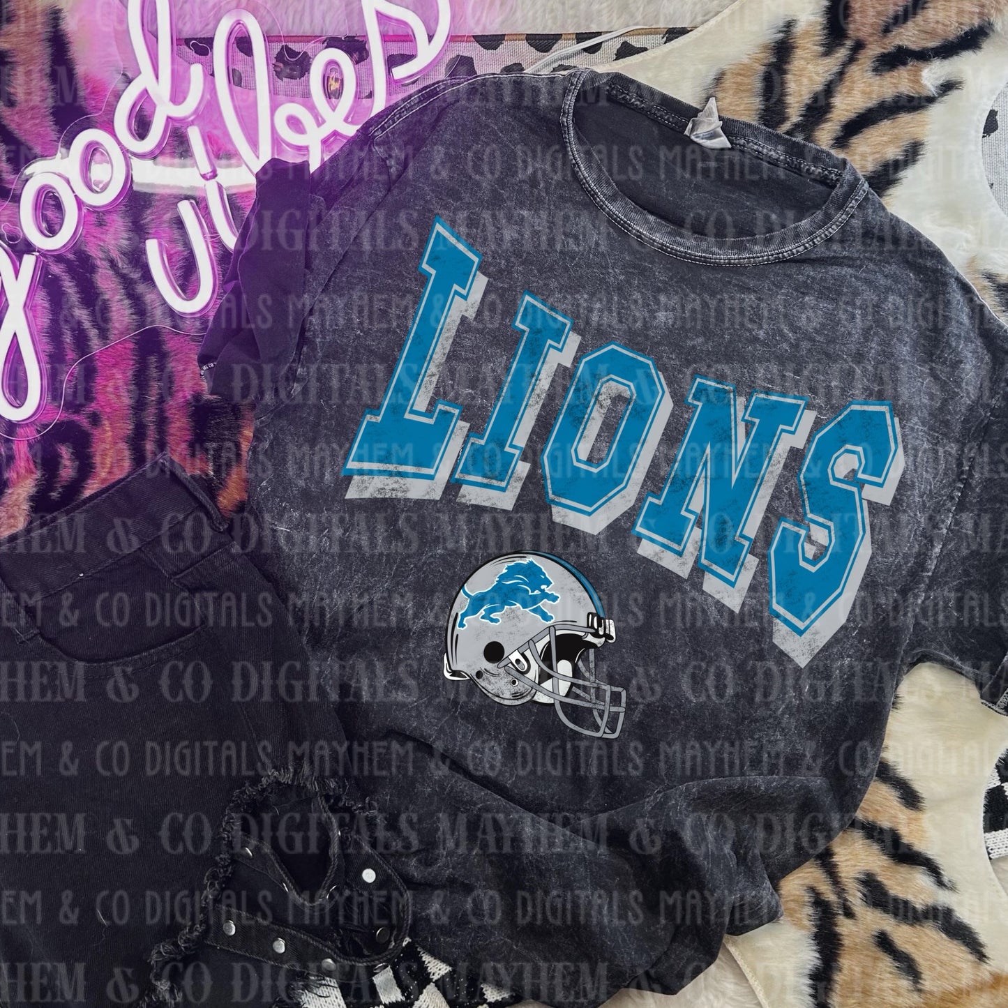 Distressed Varsity Vintage Football -Digital- 32 teams