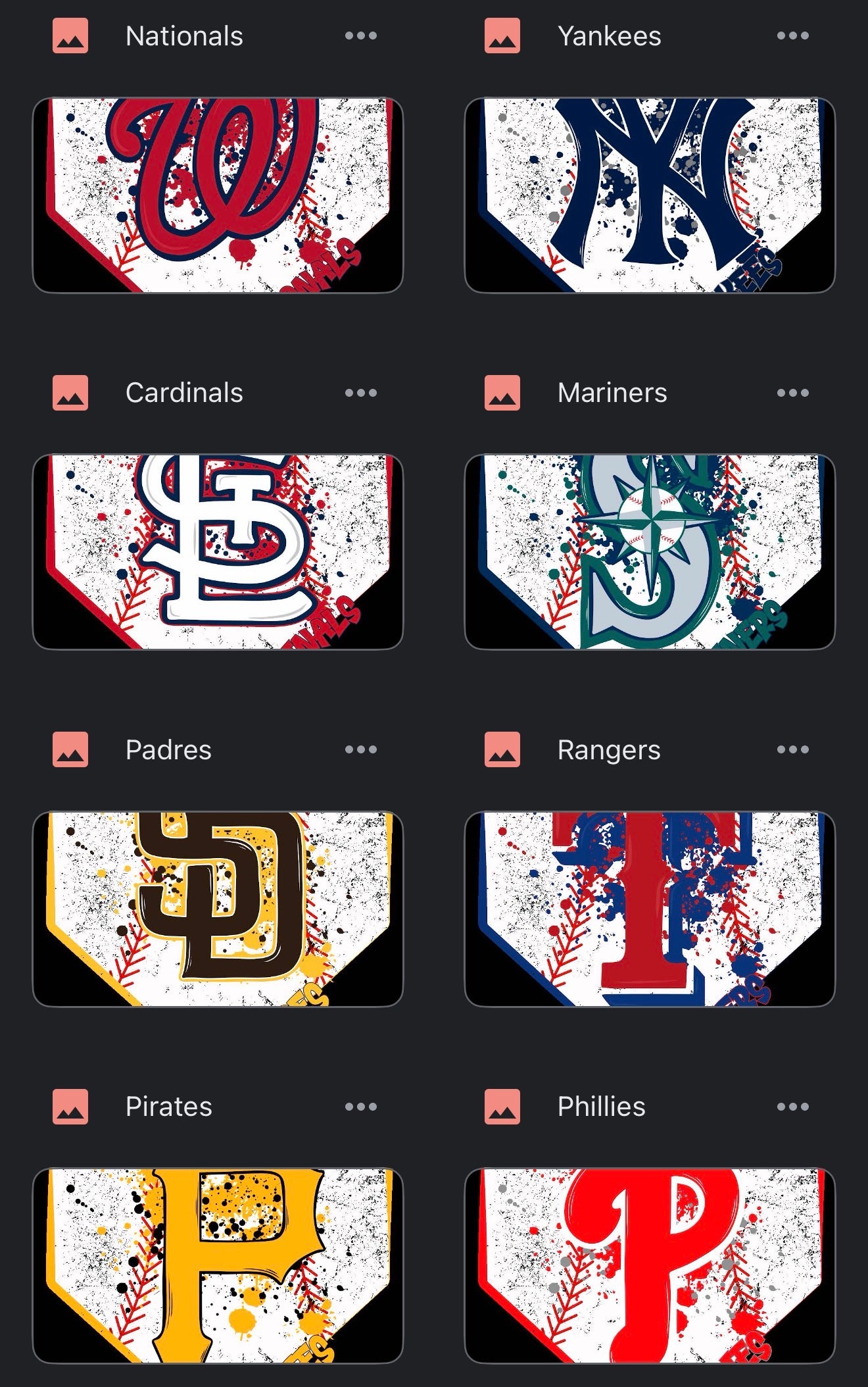 Baseball grunge home plates - Digital 30 teams