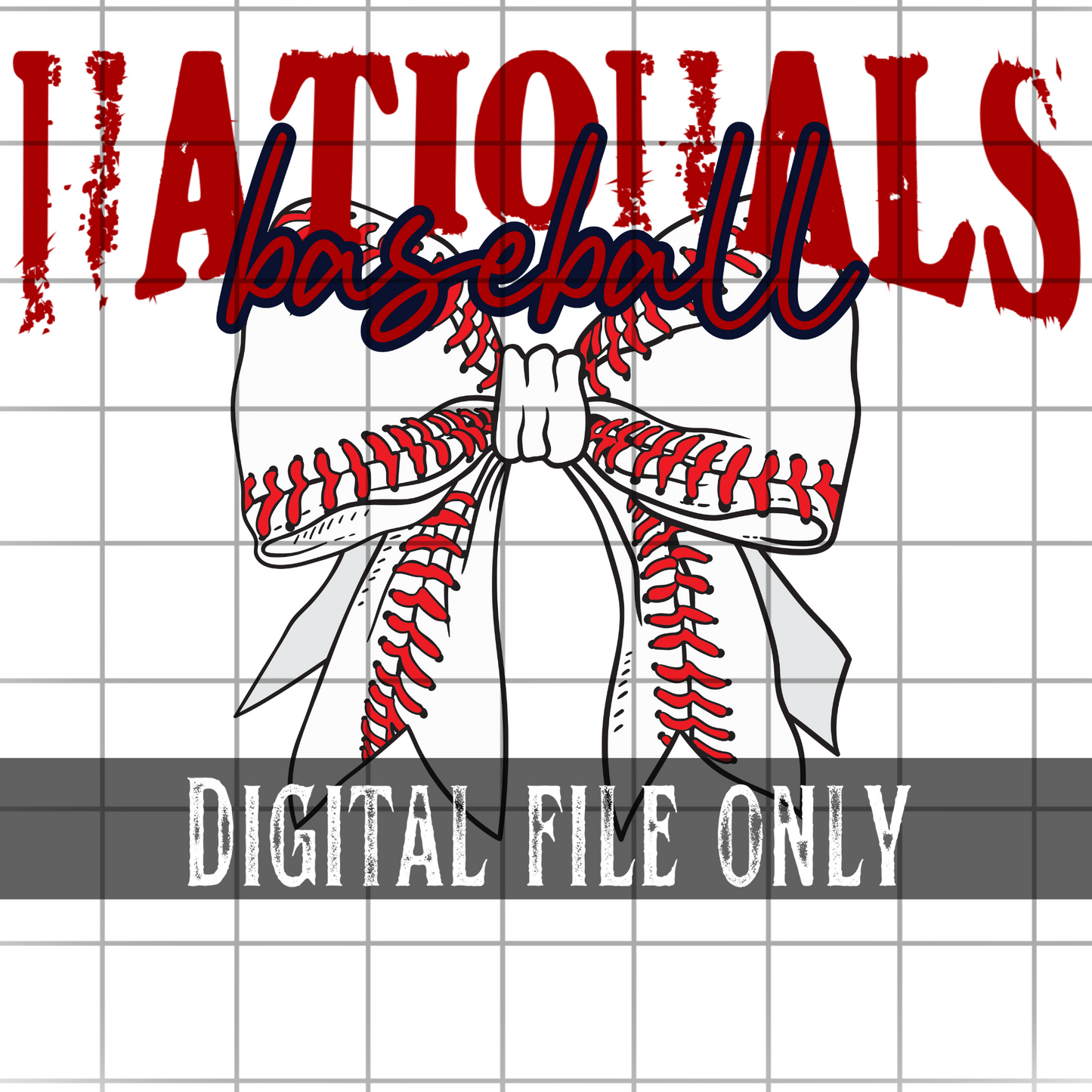 Washington Baseball Bow -Digital