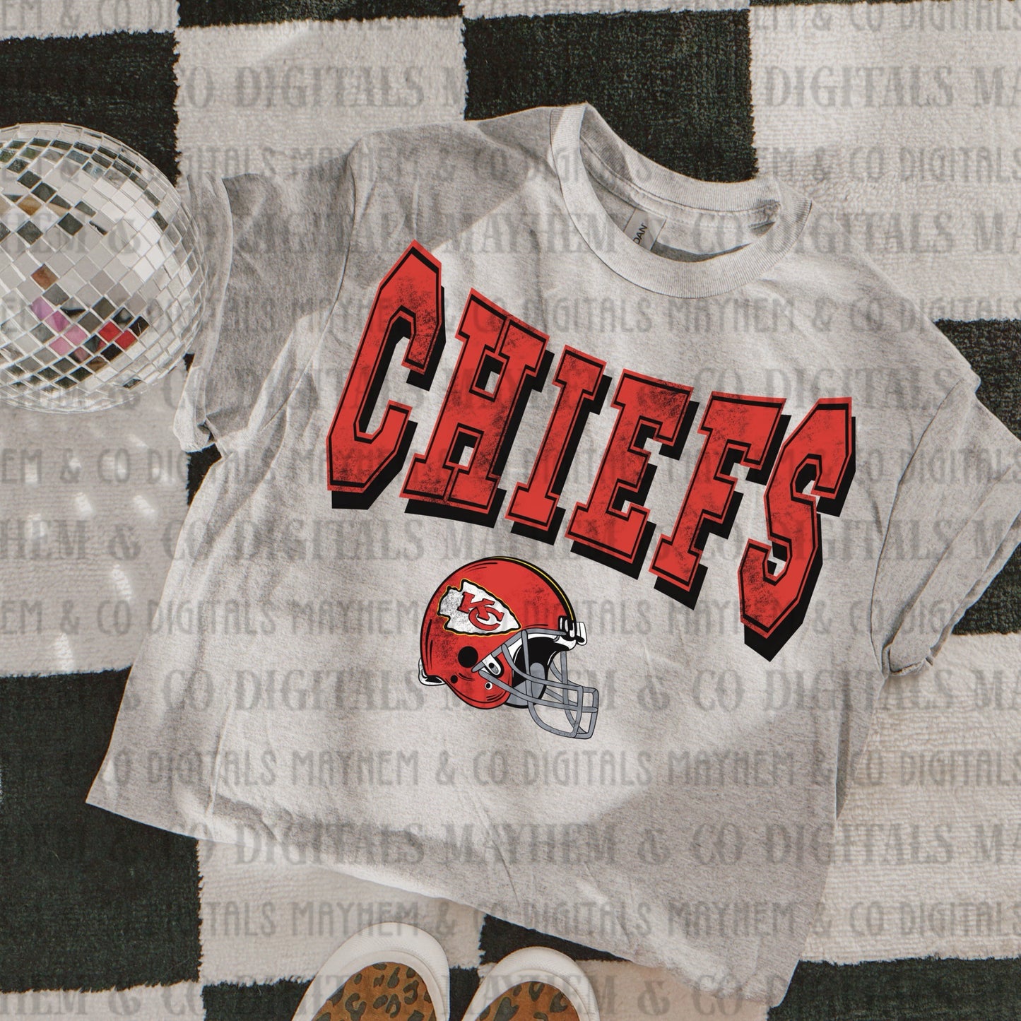 Distressed Varsity Vintage Football -Digital- 32 teams