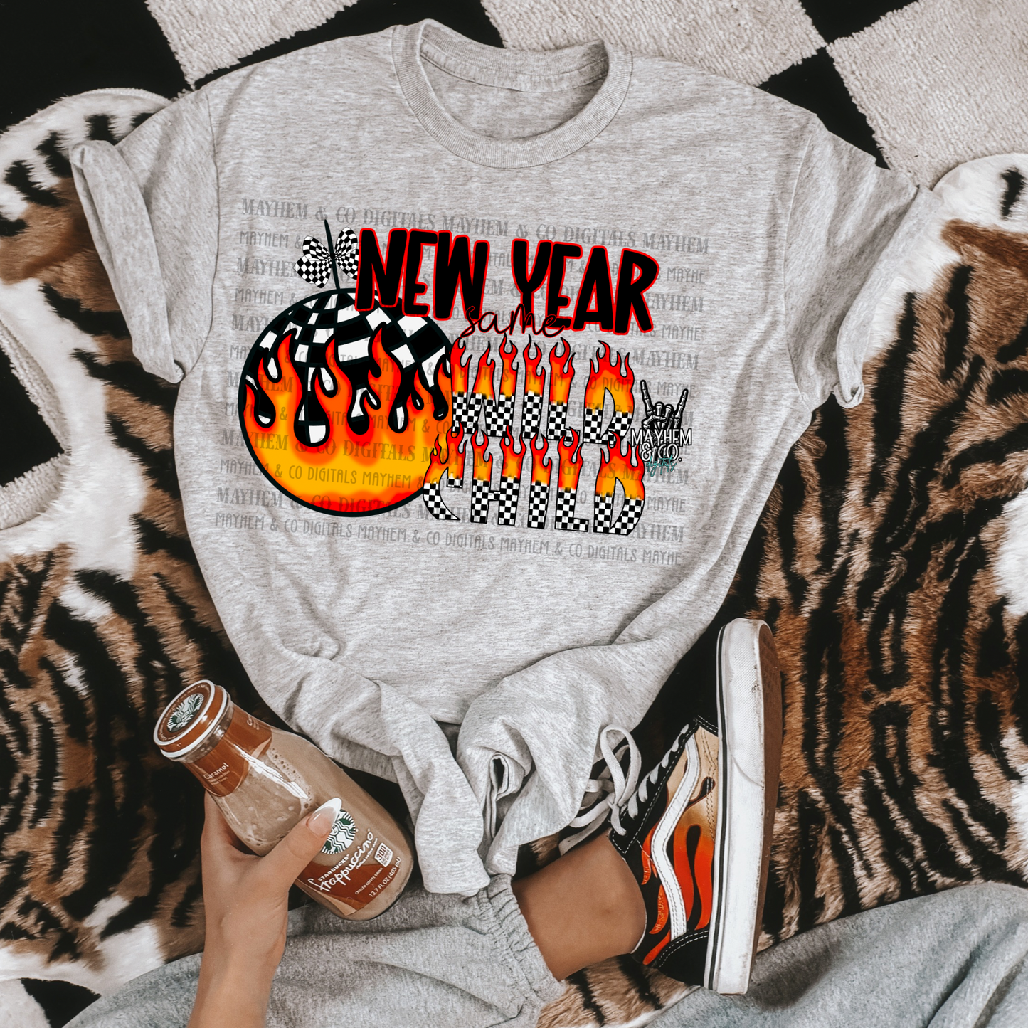 Checkered & flames -Digital Bundle