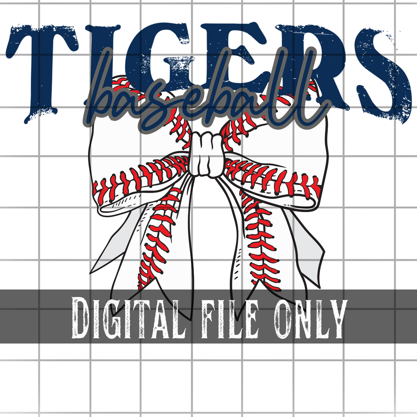 Detroit Baseball Bow -Digital