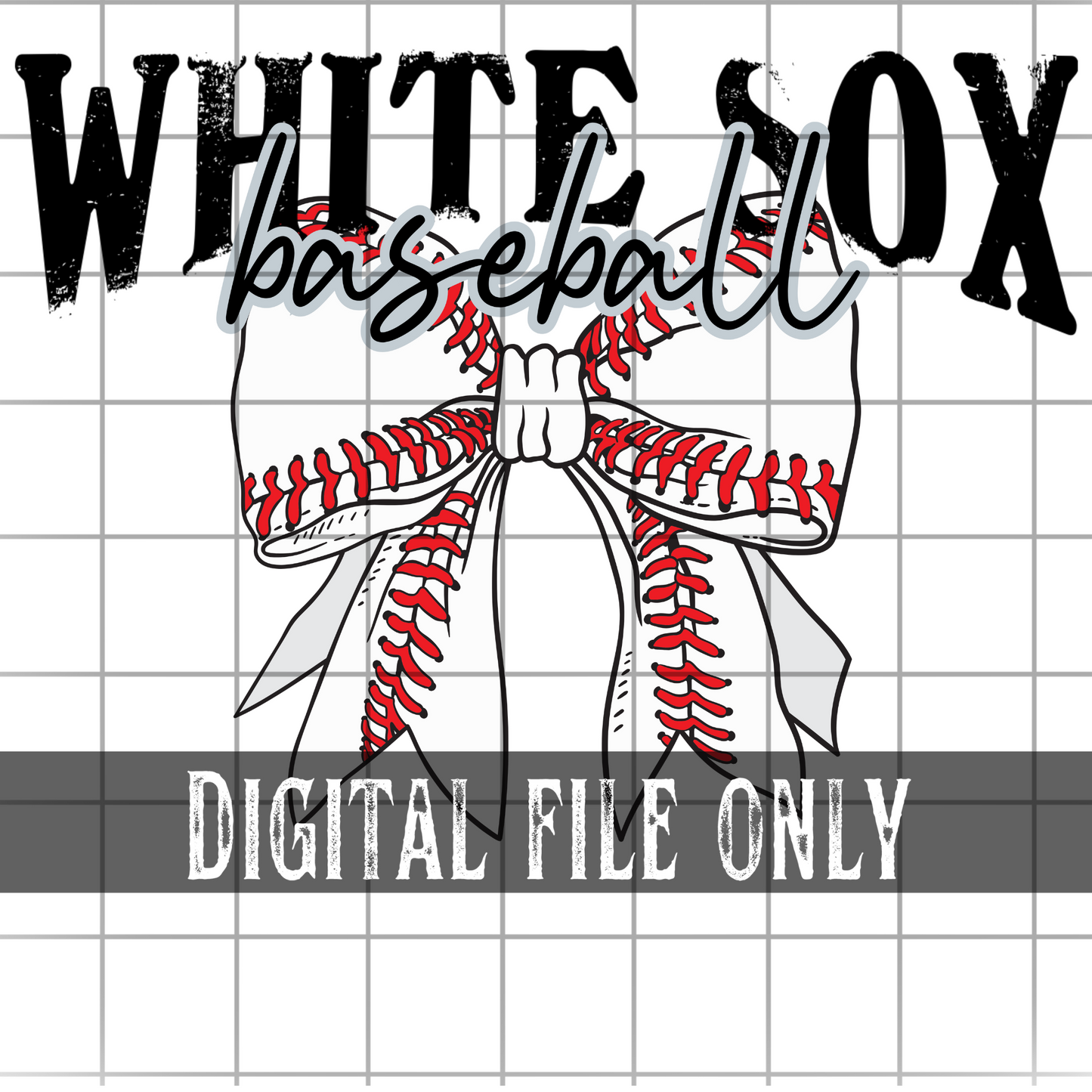 Chicago WS Baseball Bow -Digital