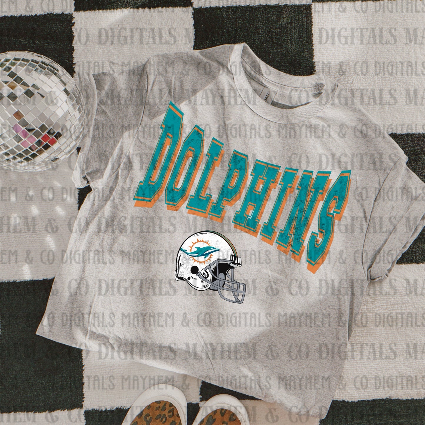 Distressed Varsity Vintage Football -Digital- 32 teams