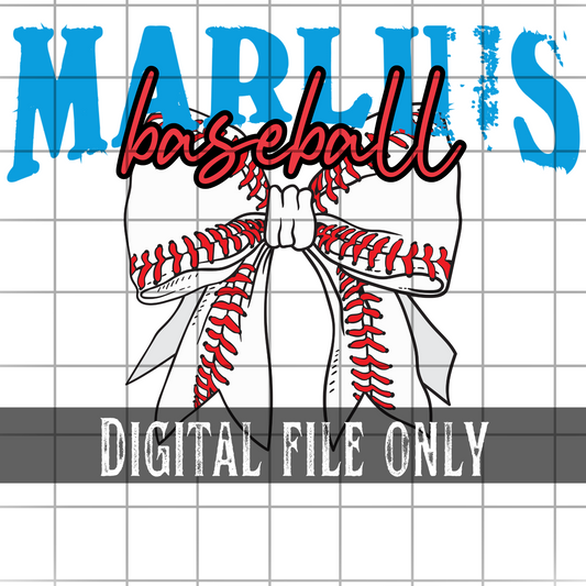 Miami Baseball Bow -Digital