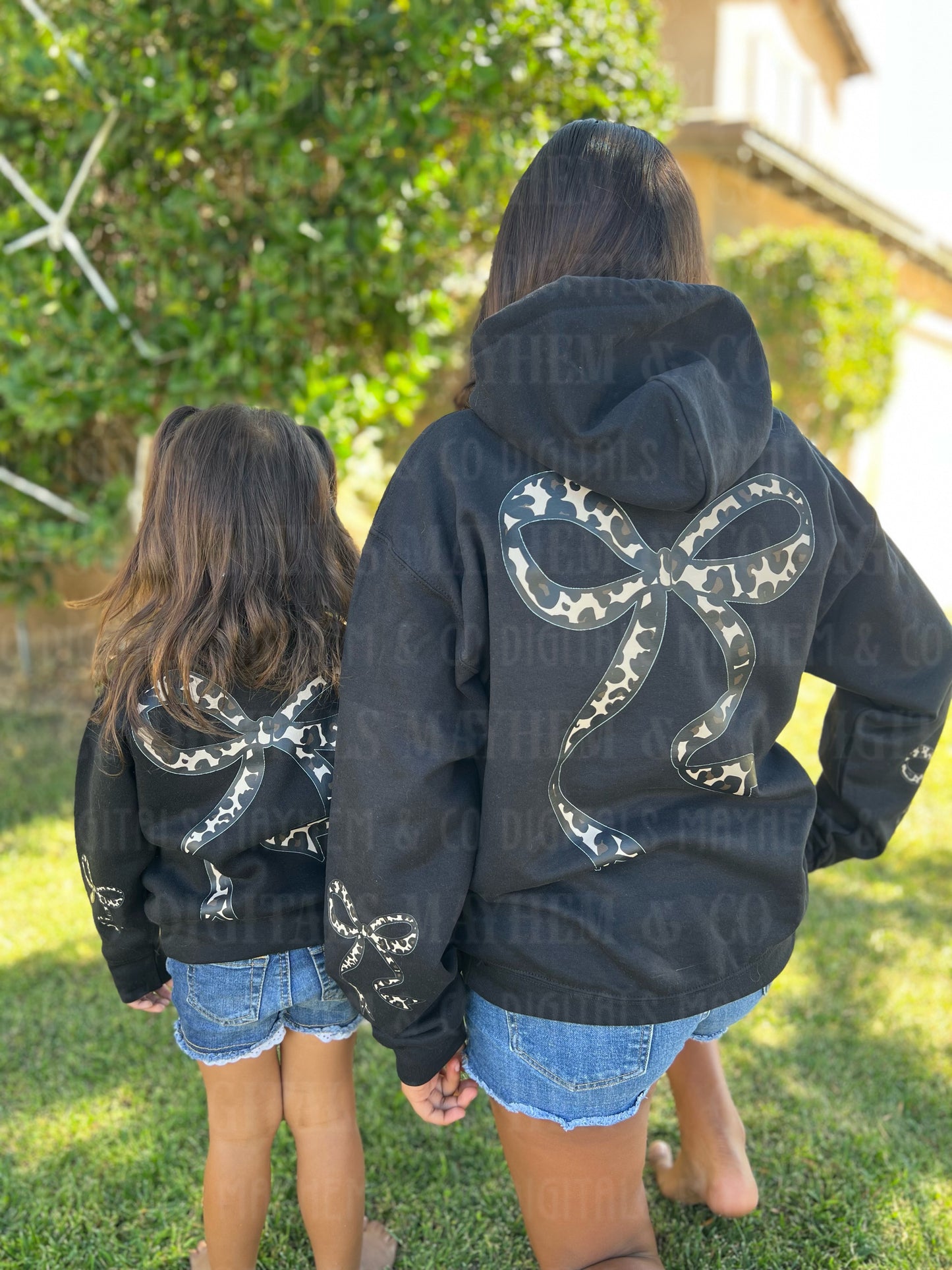 Bow Hoodies (Leopard)- Youth