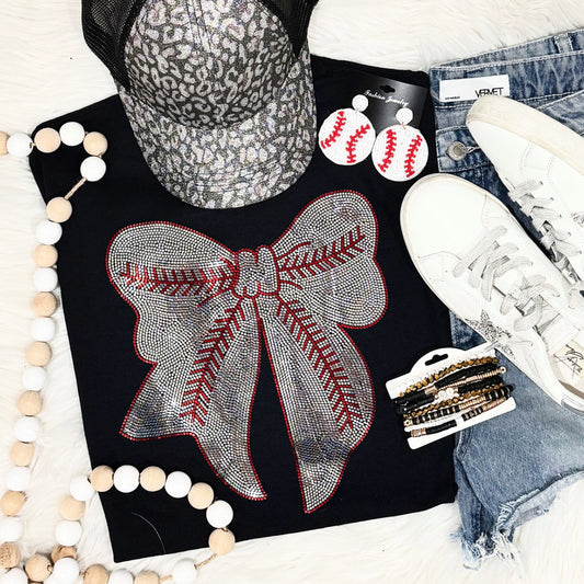 Sparkly Baseball Bow