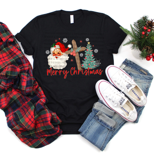 Merry Christmas Cross -Digital