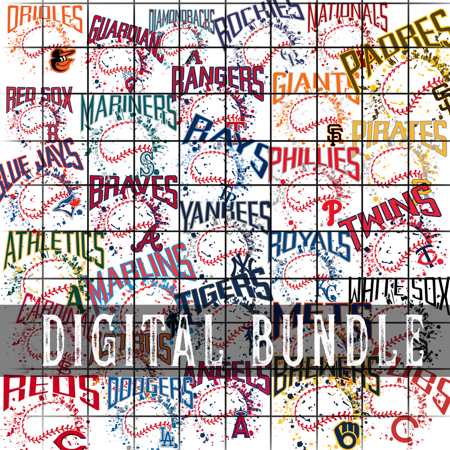 Baseball Splatter Bundle - ALL 30 teams